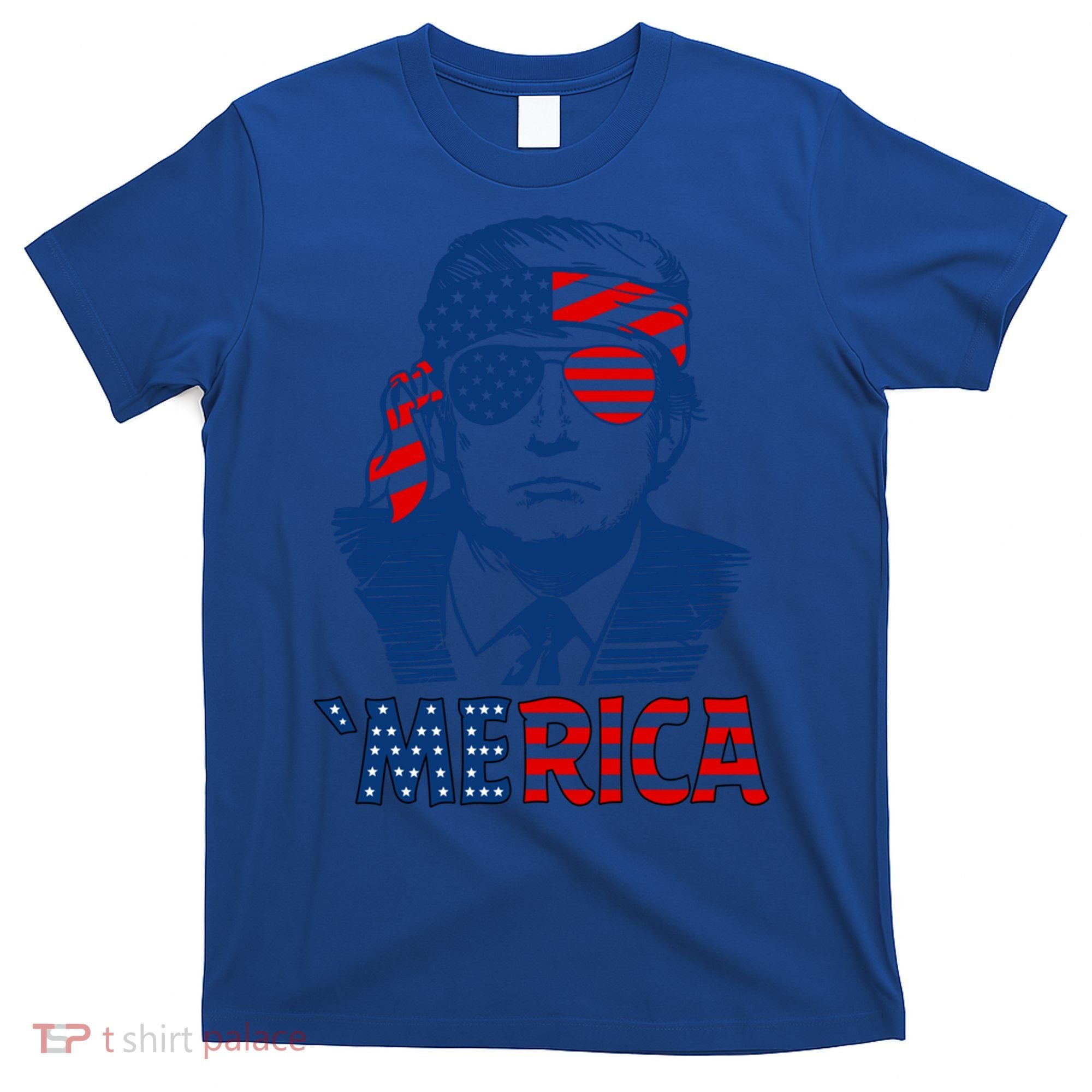Merica Trump Happy 4th Of July Trump Patriot American Flag Gift T-Shirt