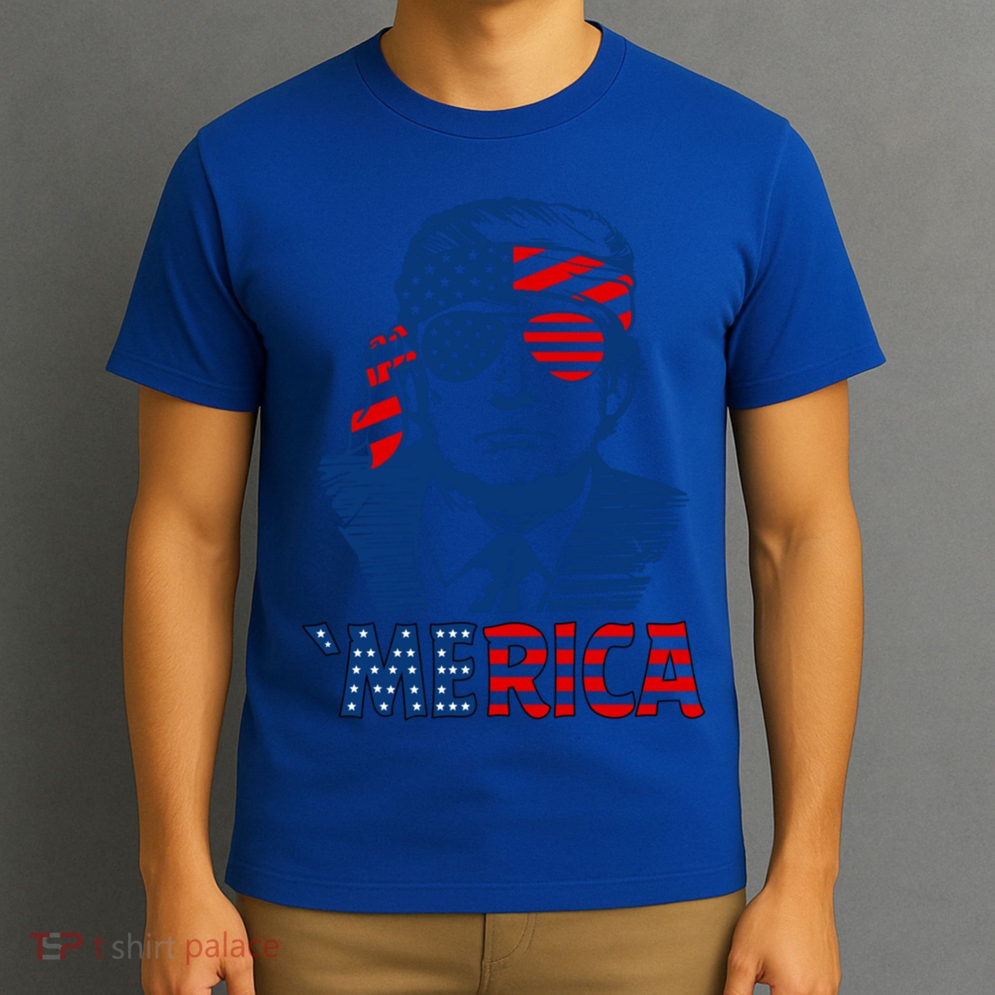 Merica Trump Happy 4th Of July Trump Patriot American Flag Gift T-Shirt