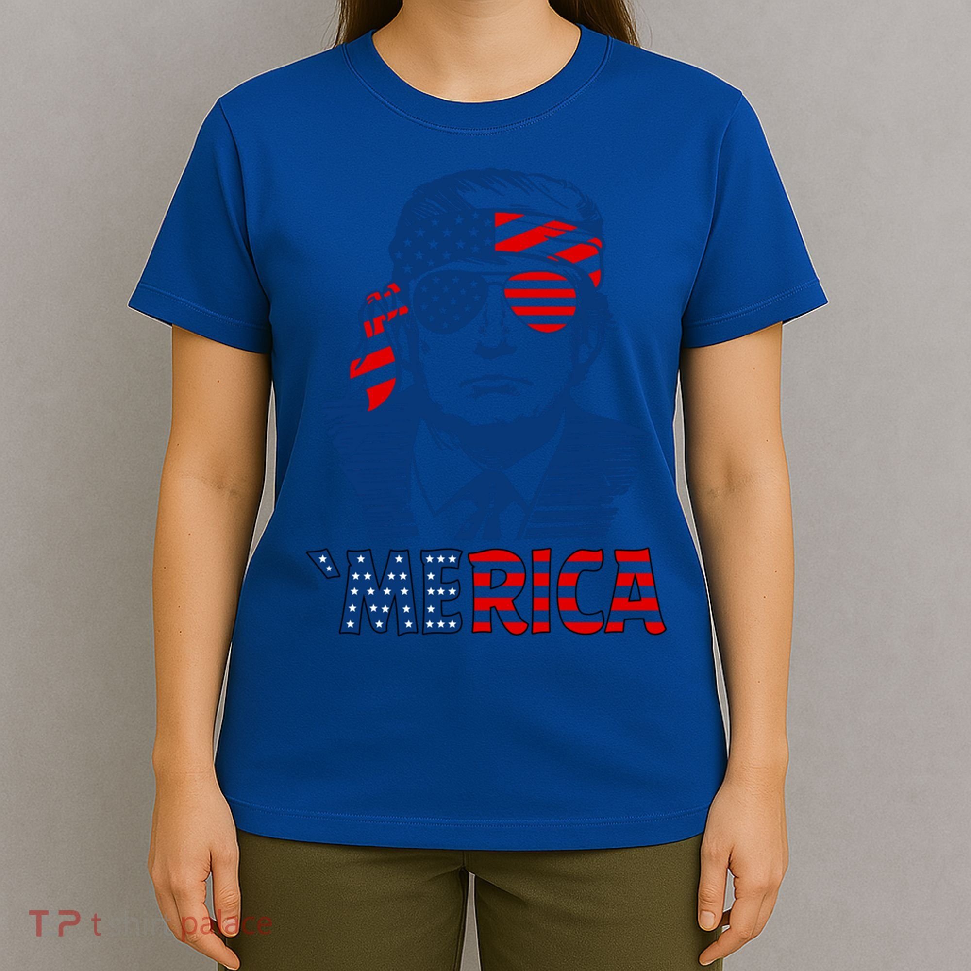 Merica Trump Happy 4th Of July Trump Patriot American Flag Gift T-Shirt