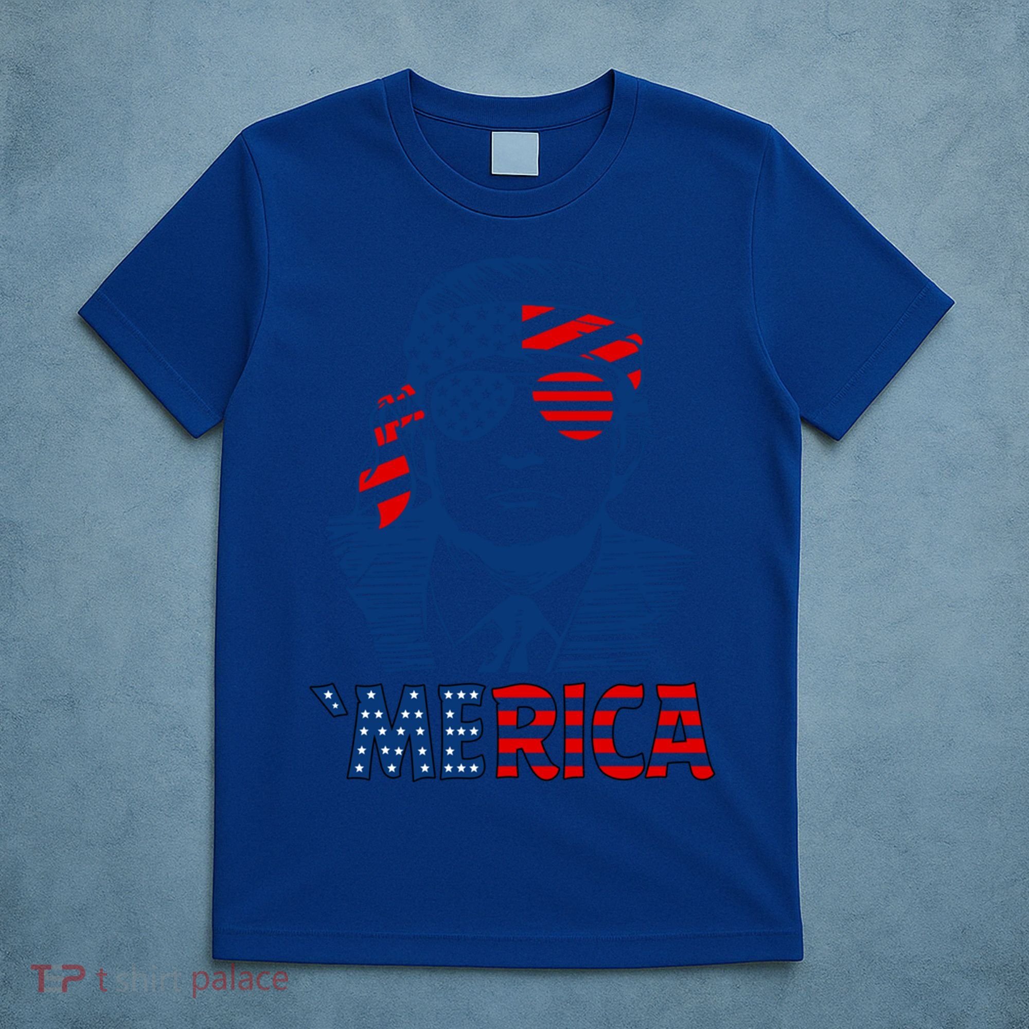 Merica Trump Happy 4th Of July Trump Patriot American Flag Gift T-Shirt