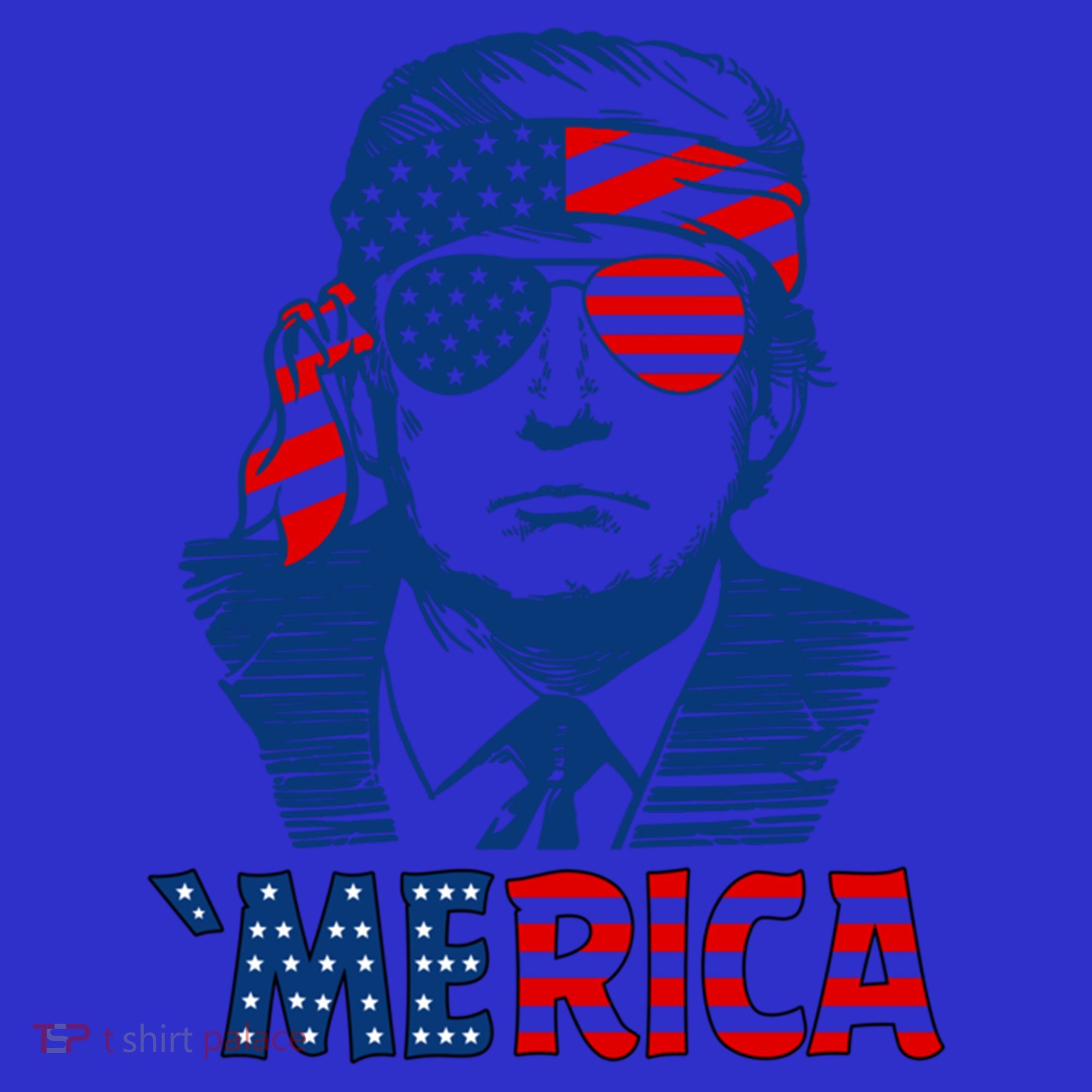 Merica Trump Happy 4th Of July Trump Patriot American Flag Gift T-Shirt