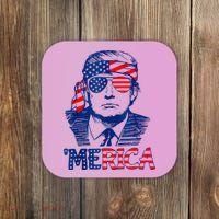Merica Trump Happy 4th Of July Trump American Flag Fun Coaster thumb 0