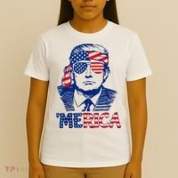 Merica Trump Happy 4th Of July Trump American Flag Fun T-Shirt thumb 4