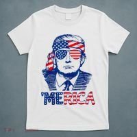 Merica Trump Happy 4th Of July Trump American Flag Fun T-Shirt thumb 5