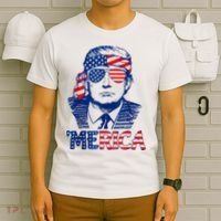 Merica Trump Happy 4th Of July Trump American Flag Fun T-Shirt thumb 6