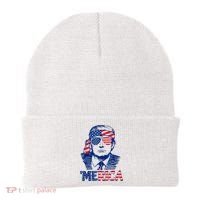 Merica Trump Happy 4th Of July Trump American Flag Fun Beanie thumb 0