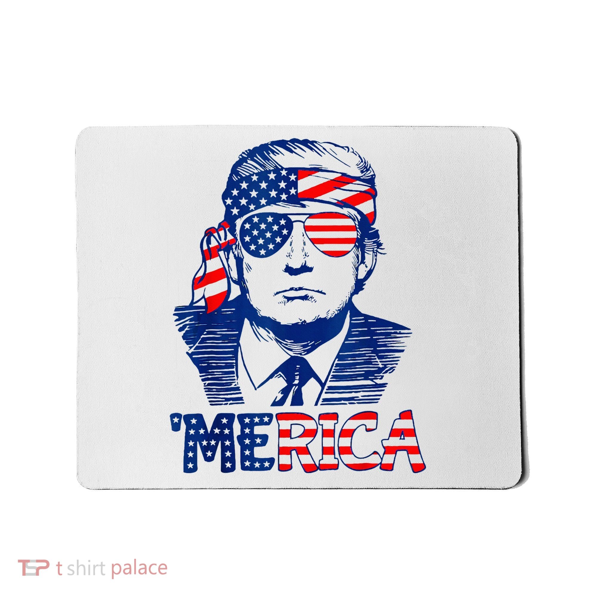 Merica Trump Happy 4th Of July Trump American Flag Fun Mousepad