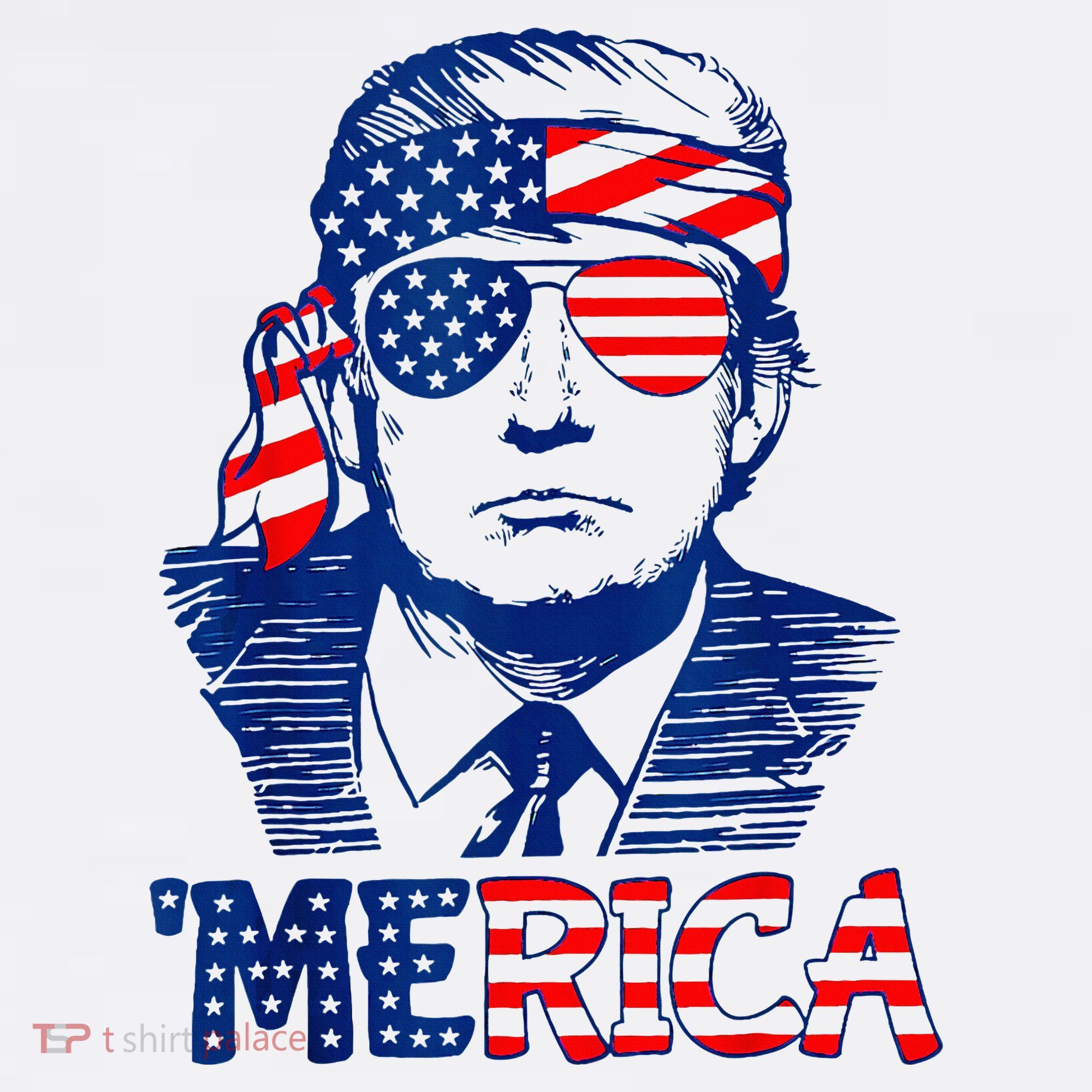 Merica Trump Happy 4th Of July Trump American Flag Fun Mousepad