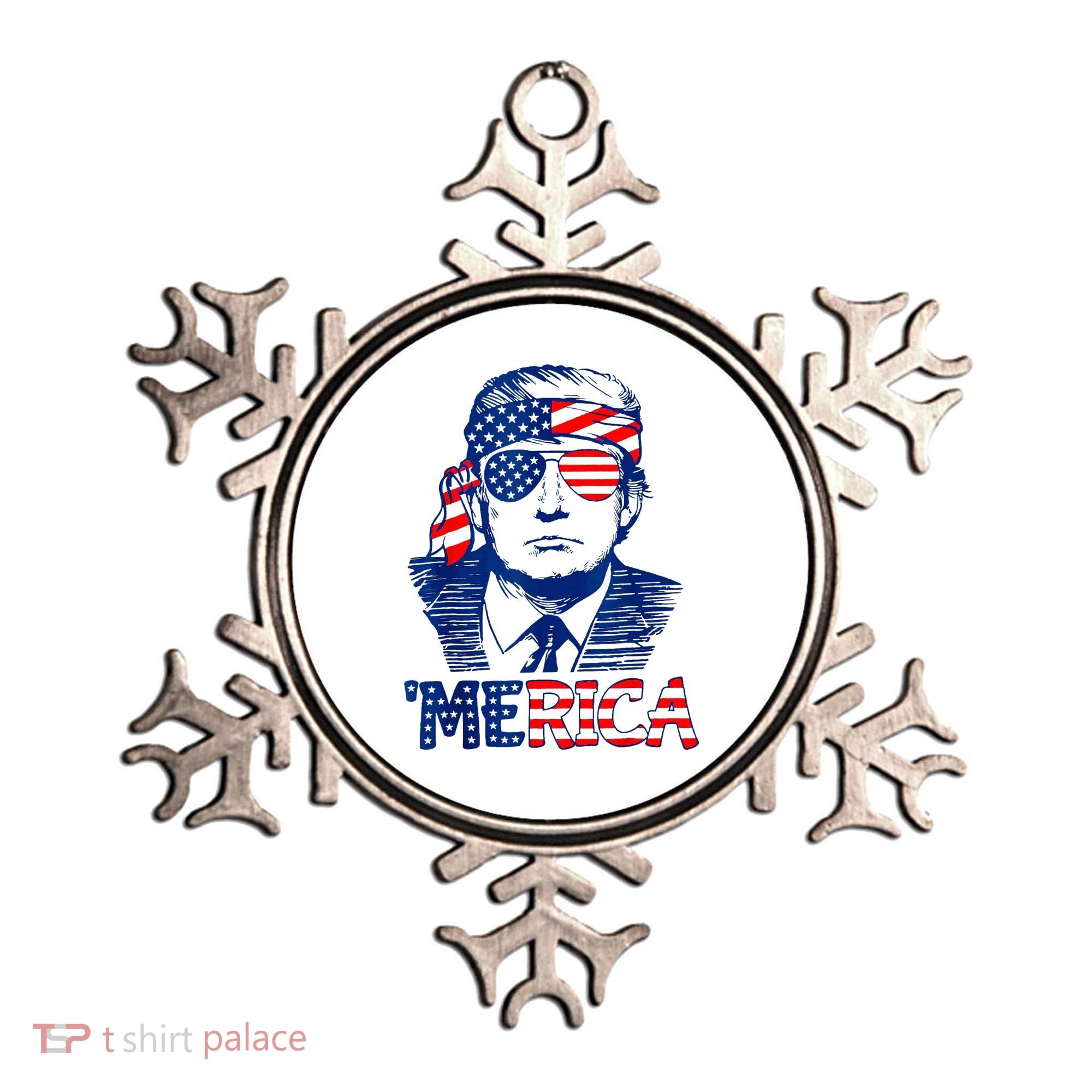 Merica Trump Happy 4th Of July Trump American Flag Fun Ornament