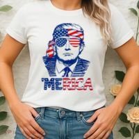 Merica Trump Happy 4th Of July Trump American Flag Fun Women's T-Shirt thumb 2