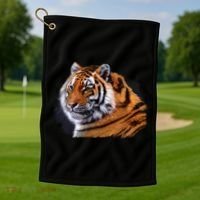 Majestic Tiger Head Golf Towel thumb 1