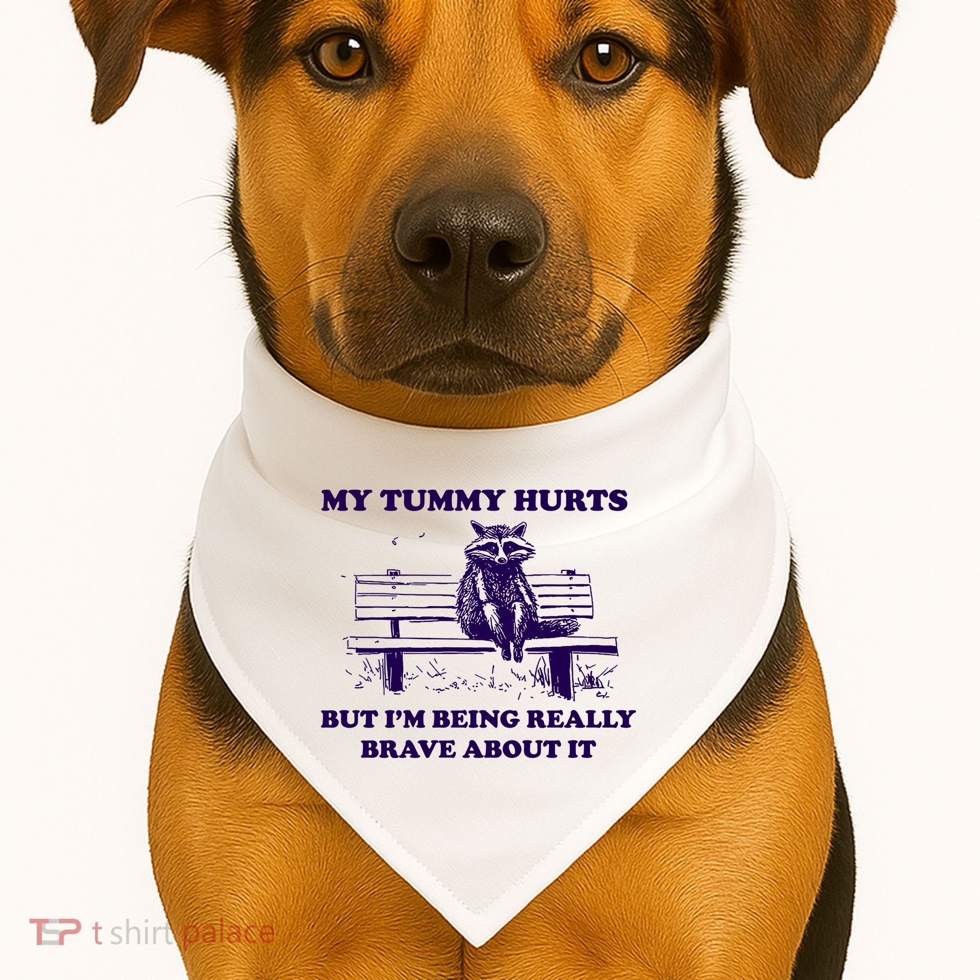 My Tummy Hurts But IM Being Really Brave About It USA-Made Doggie Bandana