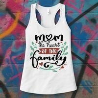 Mom The Heart Of The Family Cute Gift Women's Tank Top thumb 3