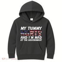 My Tummy Hurts And I'm Mad At The Government Kids Hoodie thumb 0