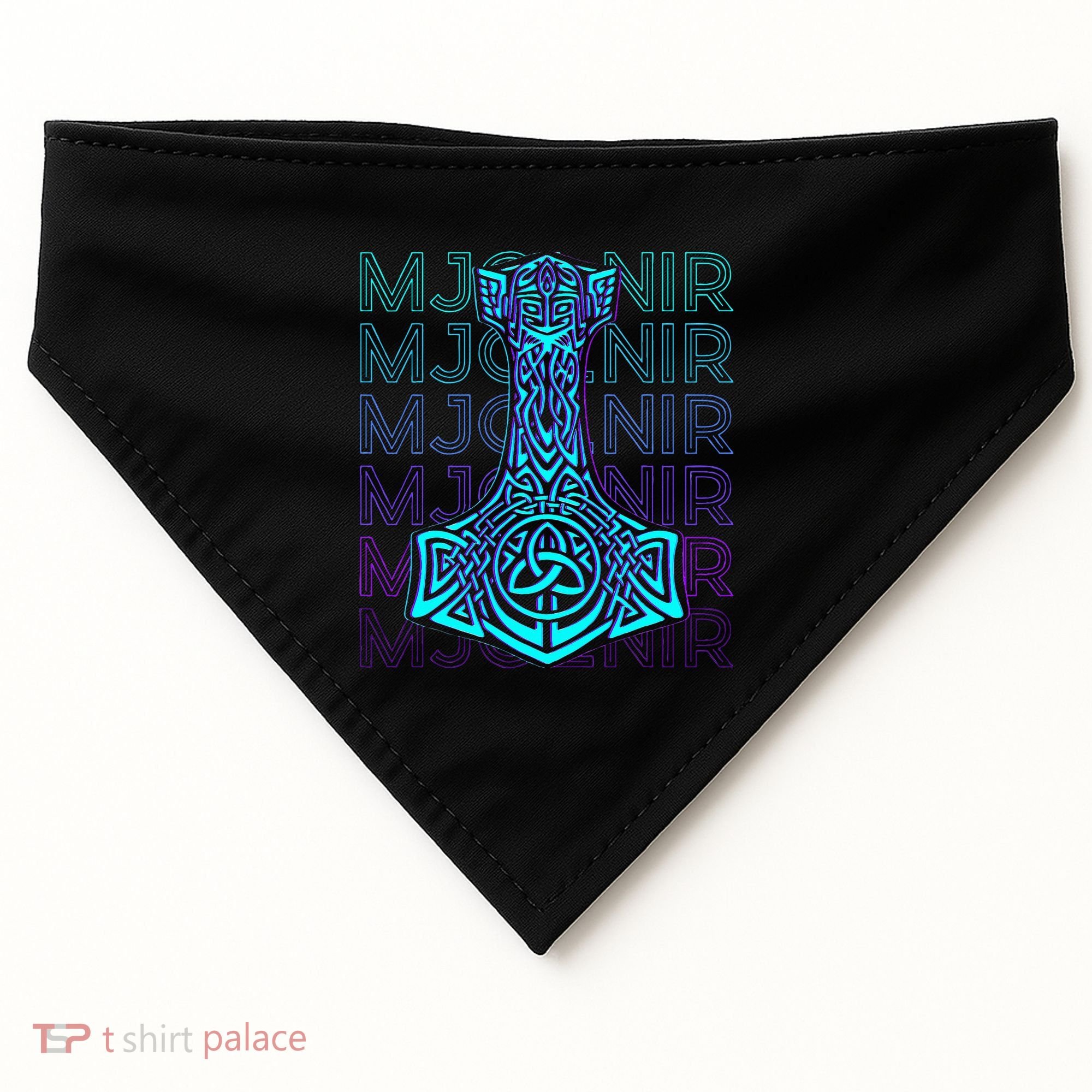 Mjolnir Thor Hammer Norse Mythology Retro USA-Made Doggie Bandana
