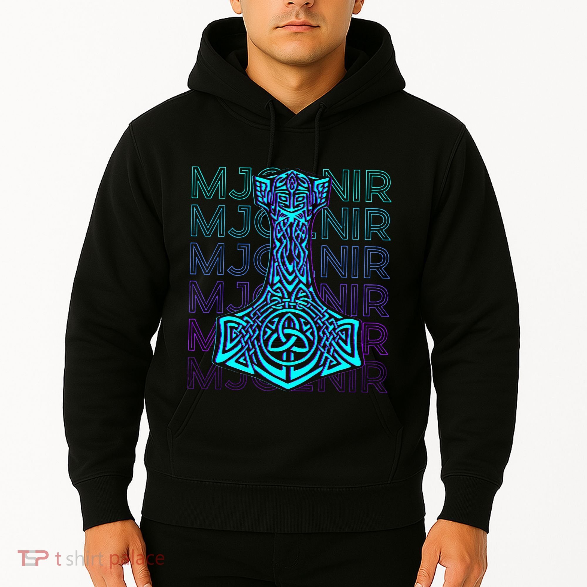 Mjolnir Thor Hammer Norse Mythology Retro Hoodie