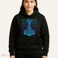 Mjolnir Thor Hammer Norse Mythology Retro Hoodie thumb 5