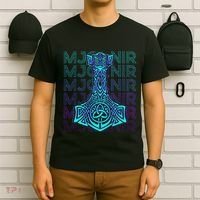 Mjolnir Thor Hammer Norse Mythology Retro T-Shirt thumb 6