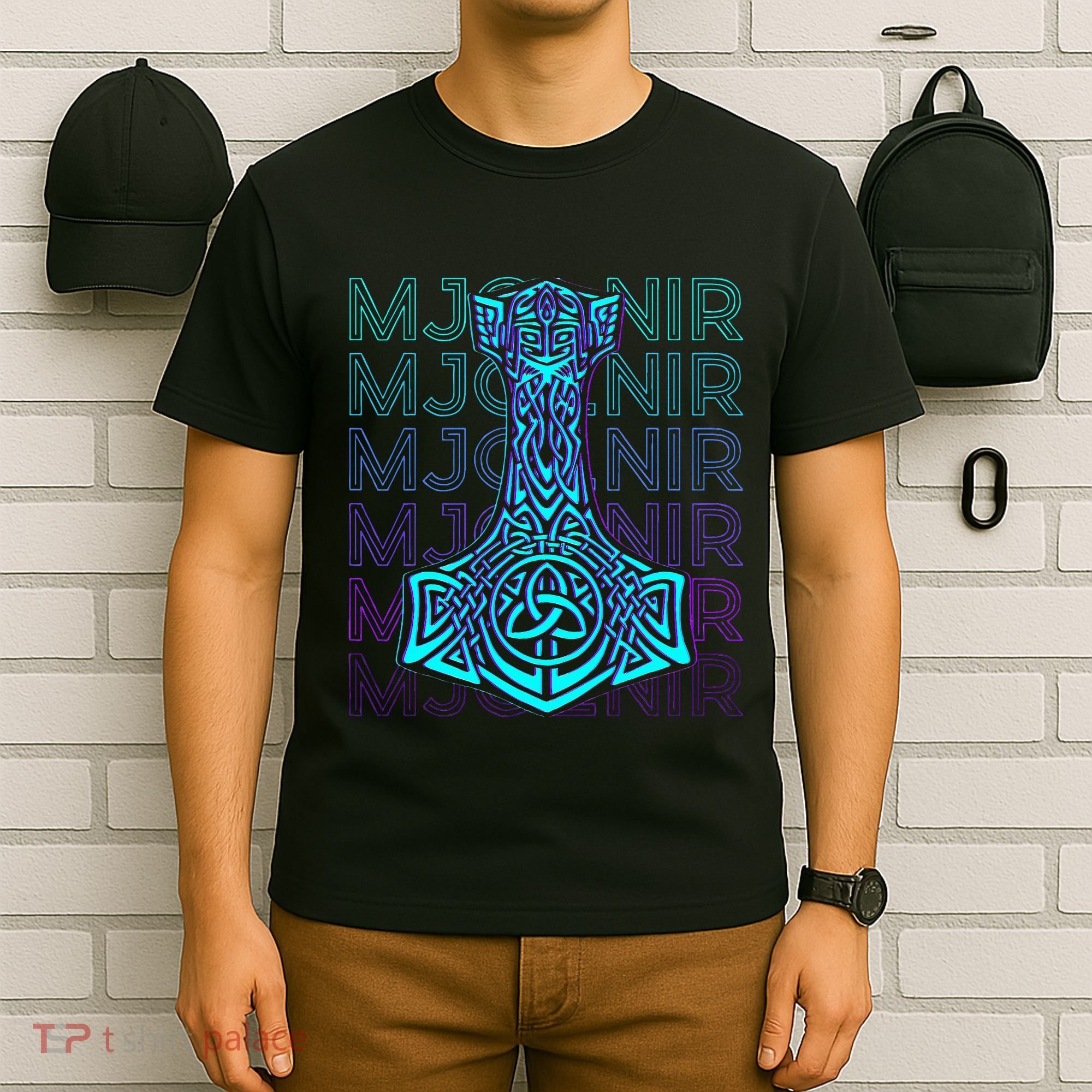 Mjolnir Thor Hammer Norse Mythology Retro T-Shirt