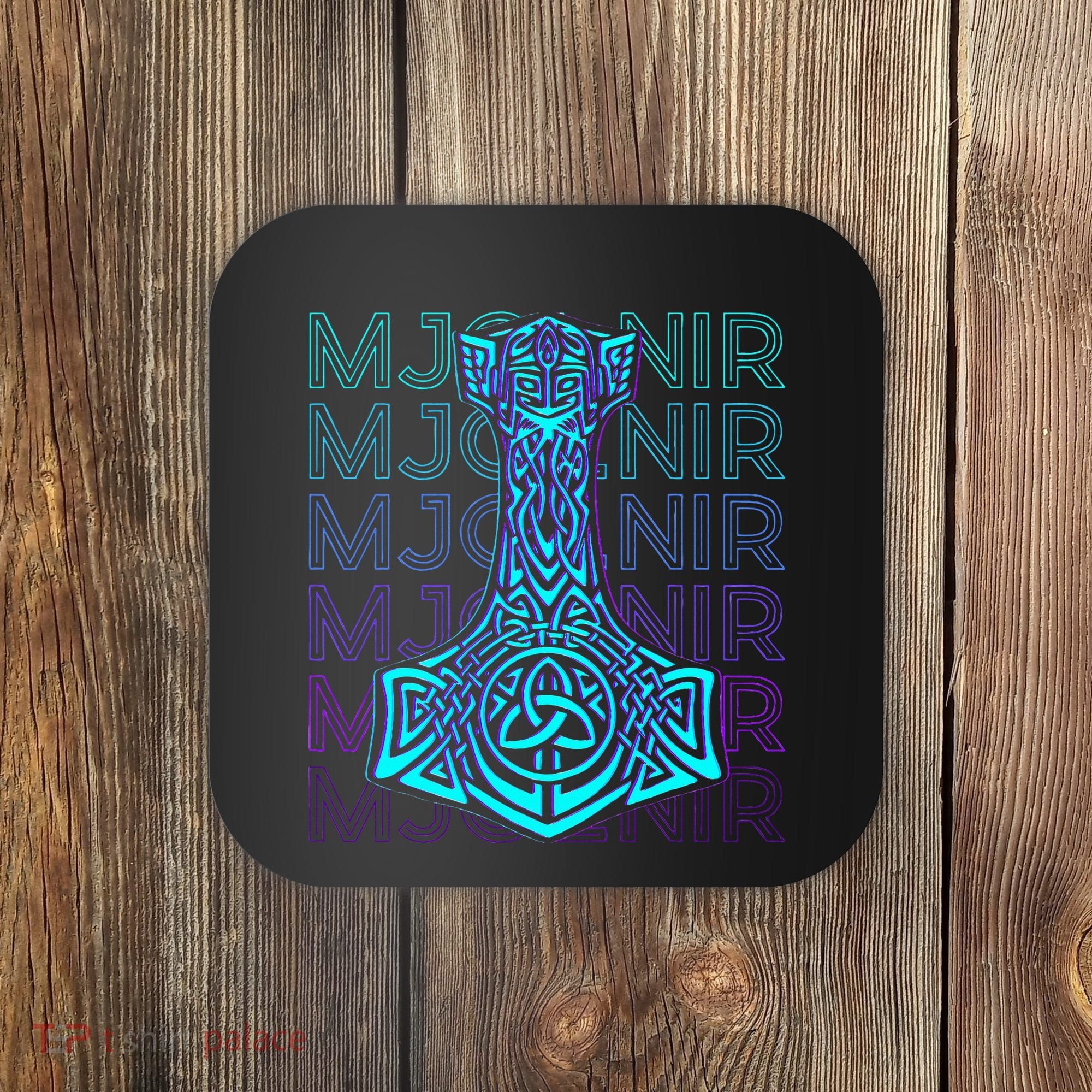 Mjolnir Thor Hammer Norse Mythology Retro Coaster