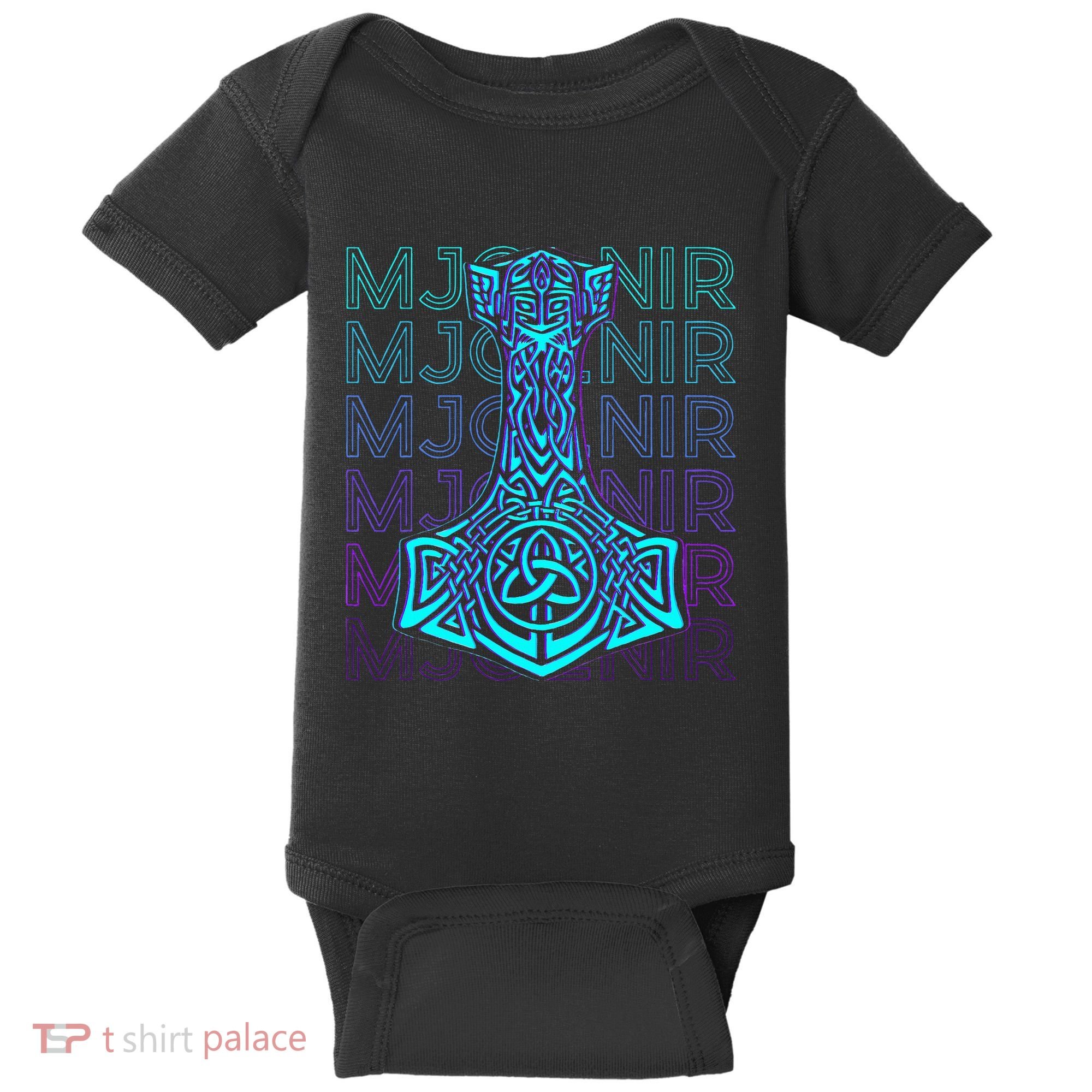 Mjolnir Thor Hammer Norse Mythology Retro Baby Bodysuit