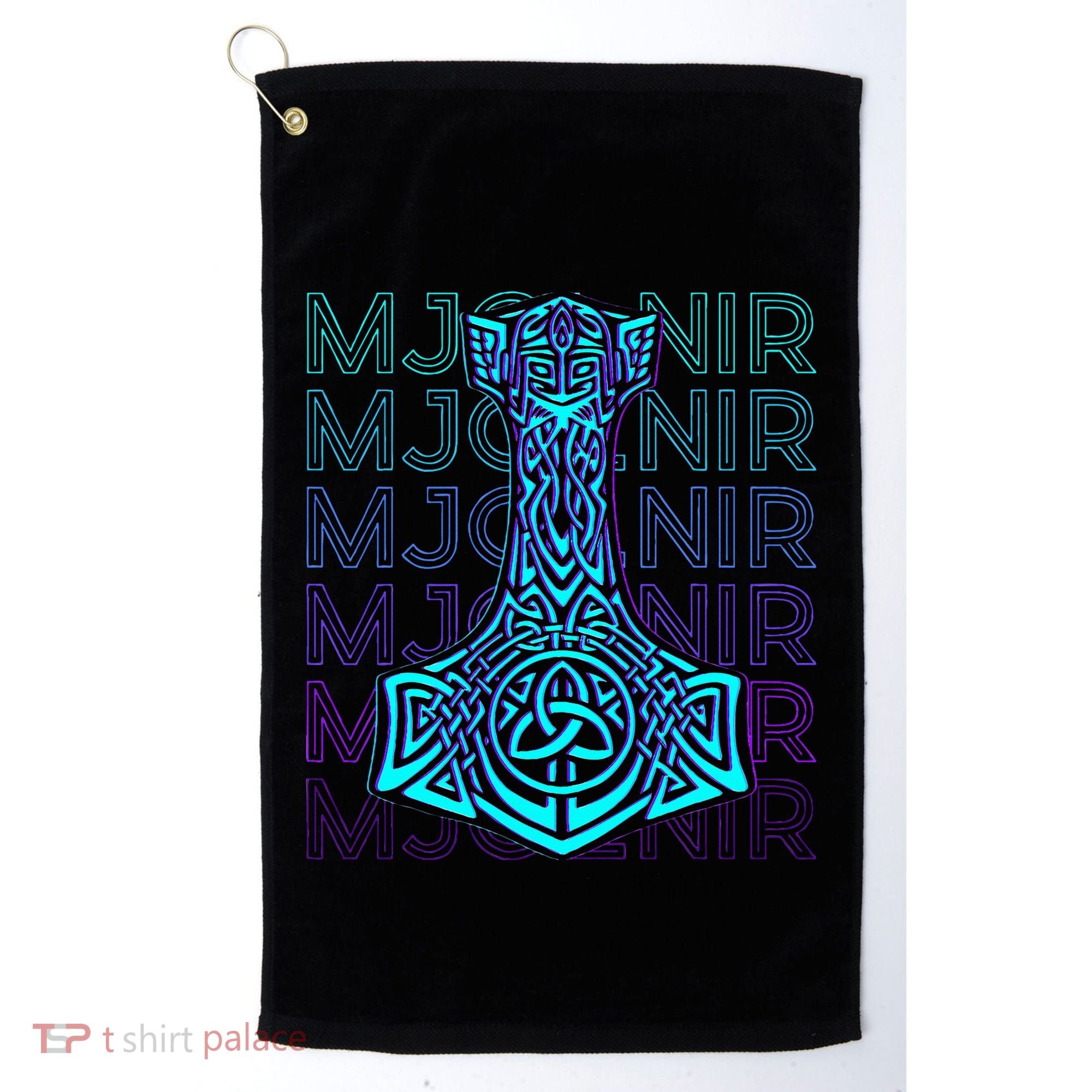 Mjolnir Thor Hammer Norse Mythology Retro Golf Towel