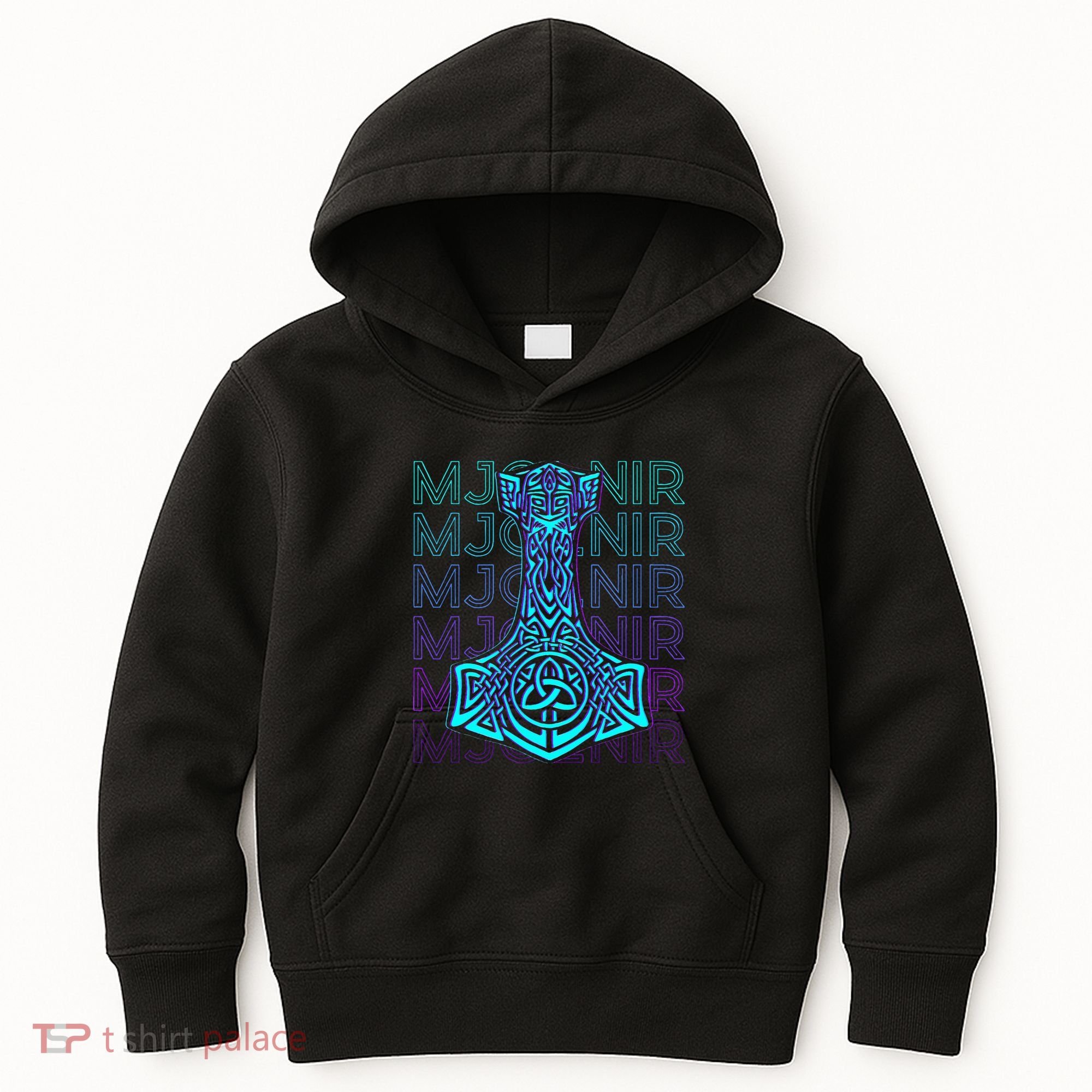 Mjolnir Thor Hammer Norse Mythology Retro Kids Hoodie