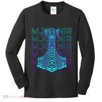 Mjolnir Thor Hammer Norse Mythology Retro Kids Long Sleeve Shirt thumb 0
