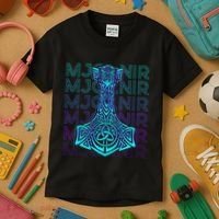 Mjolnir Thor Hammer Norse Mythology Retro Kids T-Shirt thumb 3