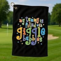 My Tummy Is Filled With Giggle Bubbles Golf Towel thumb 1
