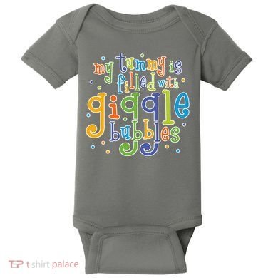 My Tummy Is Filled With Giggle Bubbles Baby Bodysuit