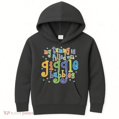 My Tummy Is Filled With Giggle Bubbles Kids Hoodie