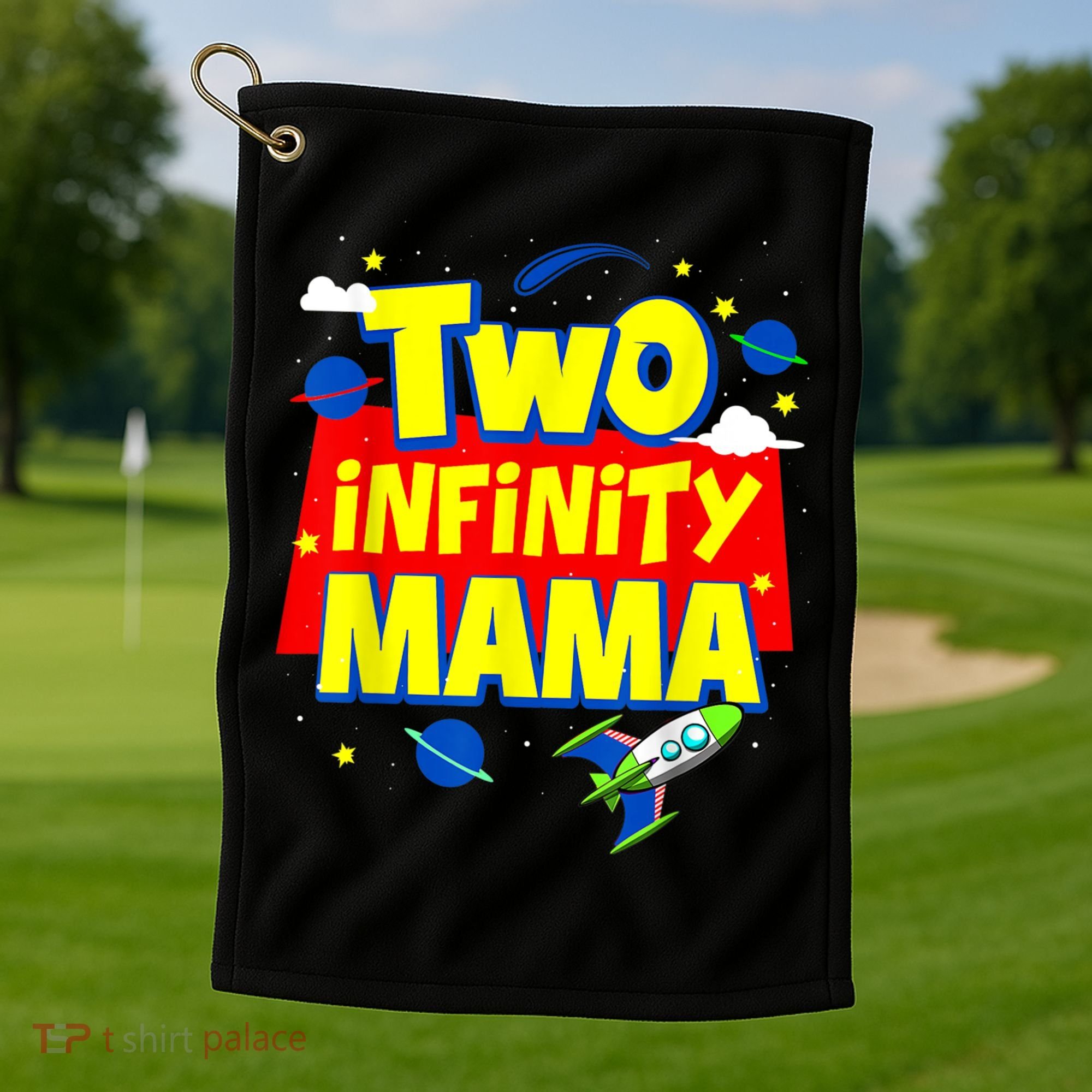 Mama Two Infinity And Beyond Birthday Decorations 2nd Bday Golf Towel