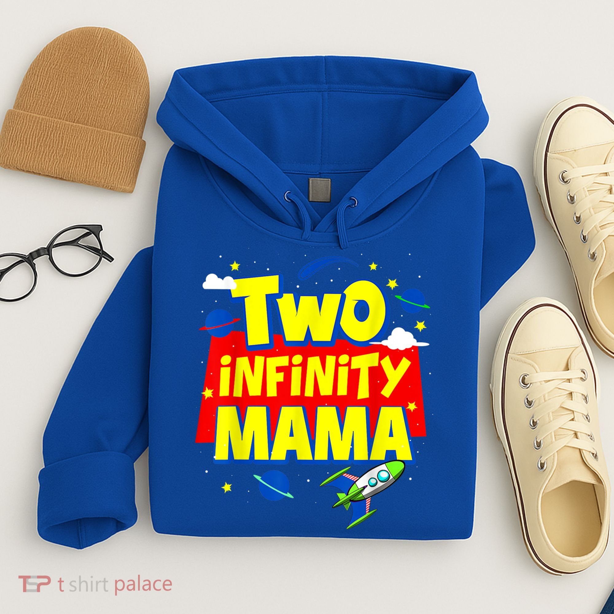 Mama Two Infinity And Beyond Birthday Decorations 2nd Bday Hoodie