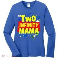 Mama Two Infinity And Beyond Birthday Decorations 2nd Bday Women's Long Sleeve Shirt thumb 0