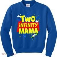 Mama Two Infinity And Beyond Birthday Decorations 2nd Bday Kids Sweatshirt thumb 0