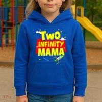 Mama Two Infinity And Beyond Birthday Decorations 2nd Bday Kids Hoodie thumb 3