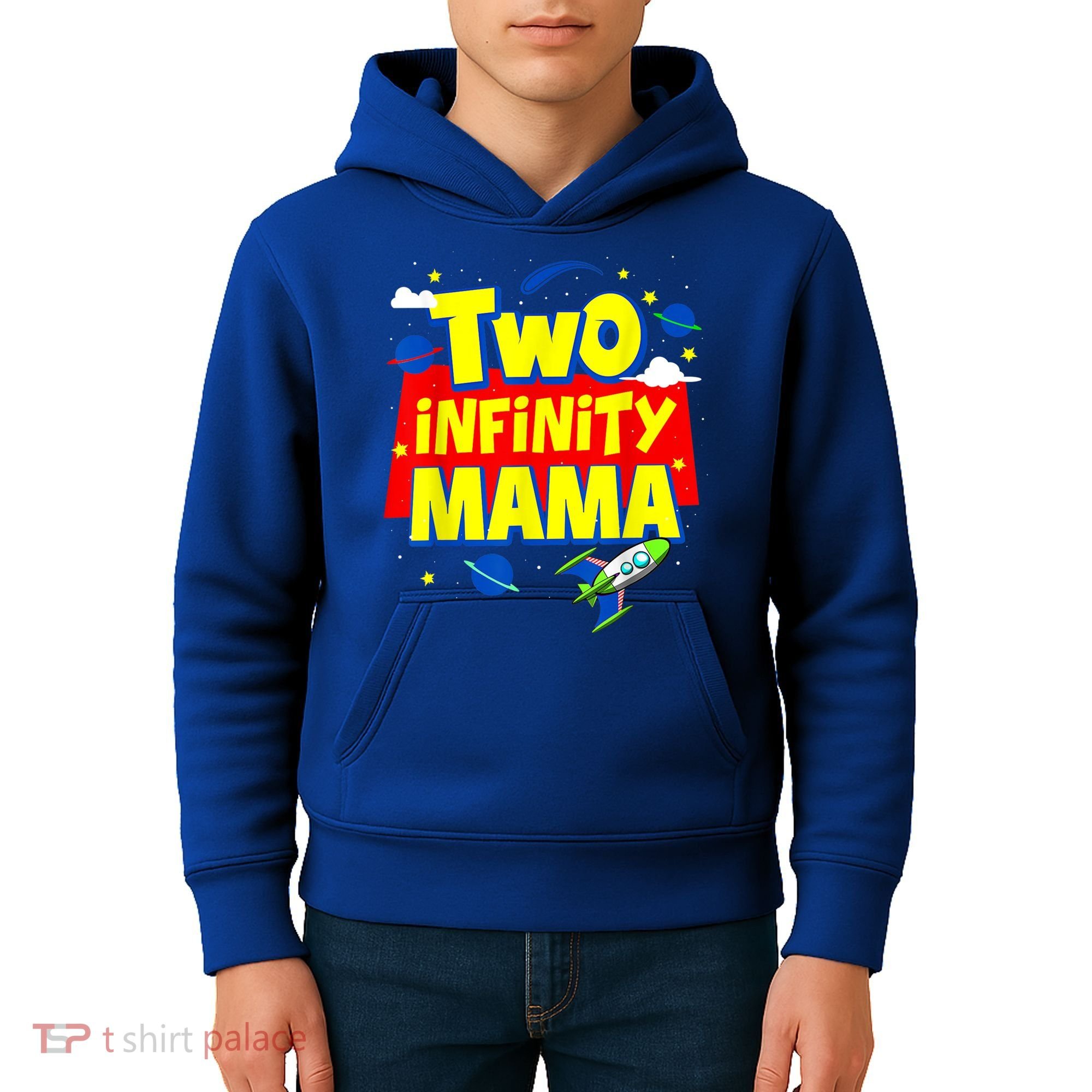 Mama Two Infinity And Beyond Birthday Decorations 2nd Bday Kids Hoodie
