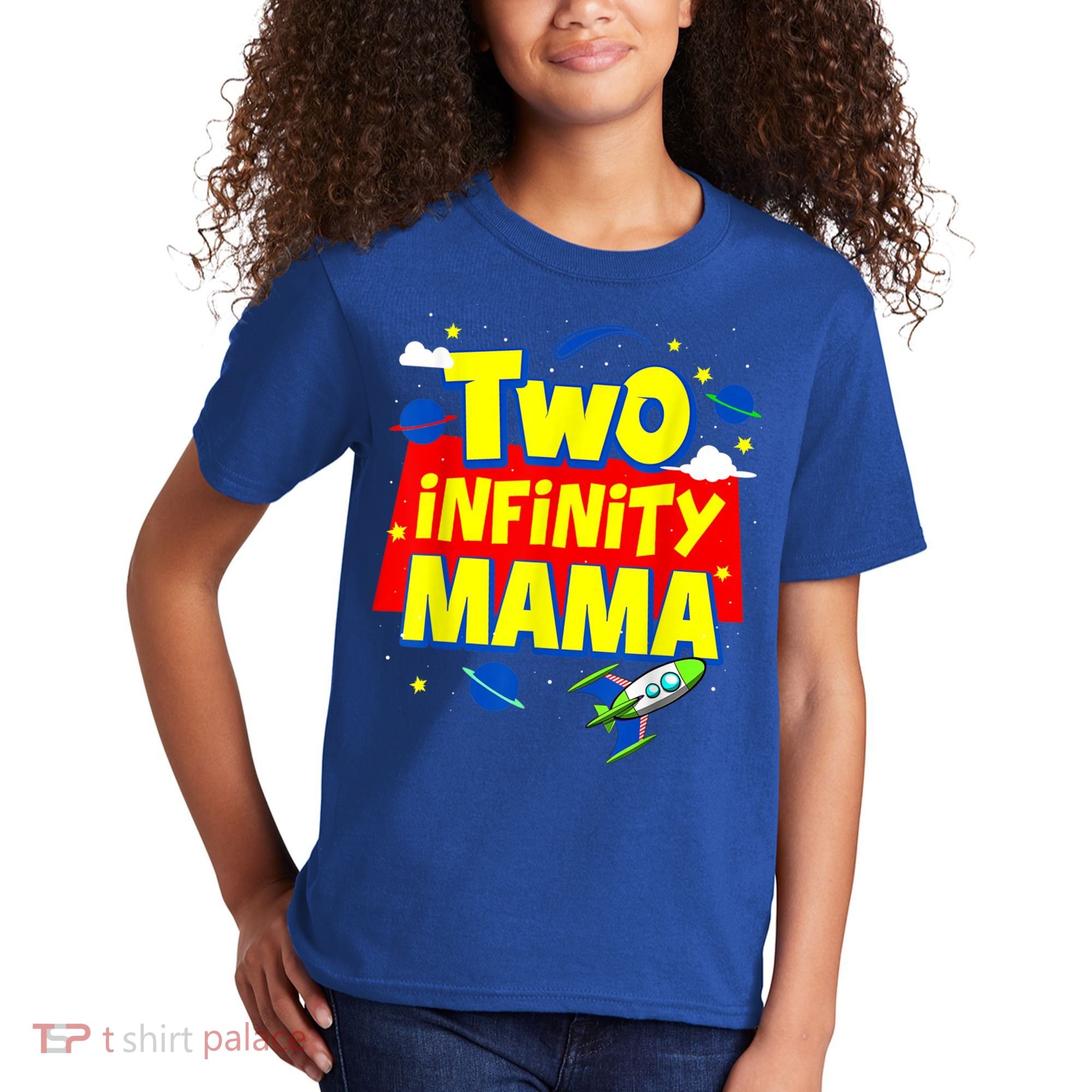 Mama Two Infinity And Beyond Birthday Decorations 2nd Bday Kids T-Shirt