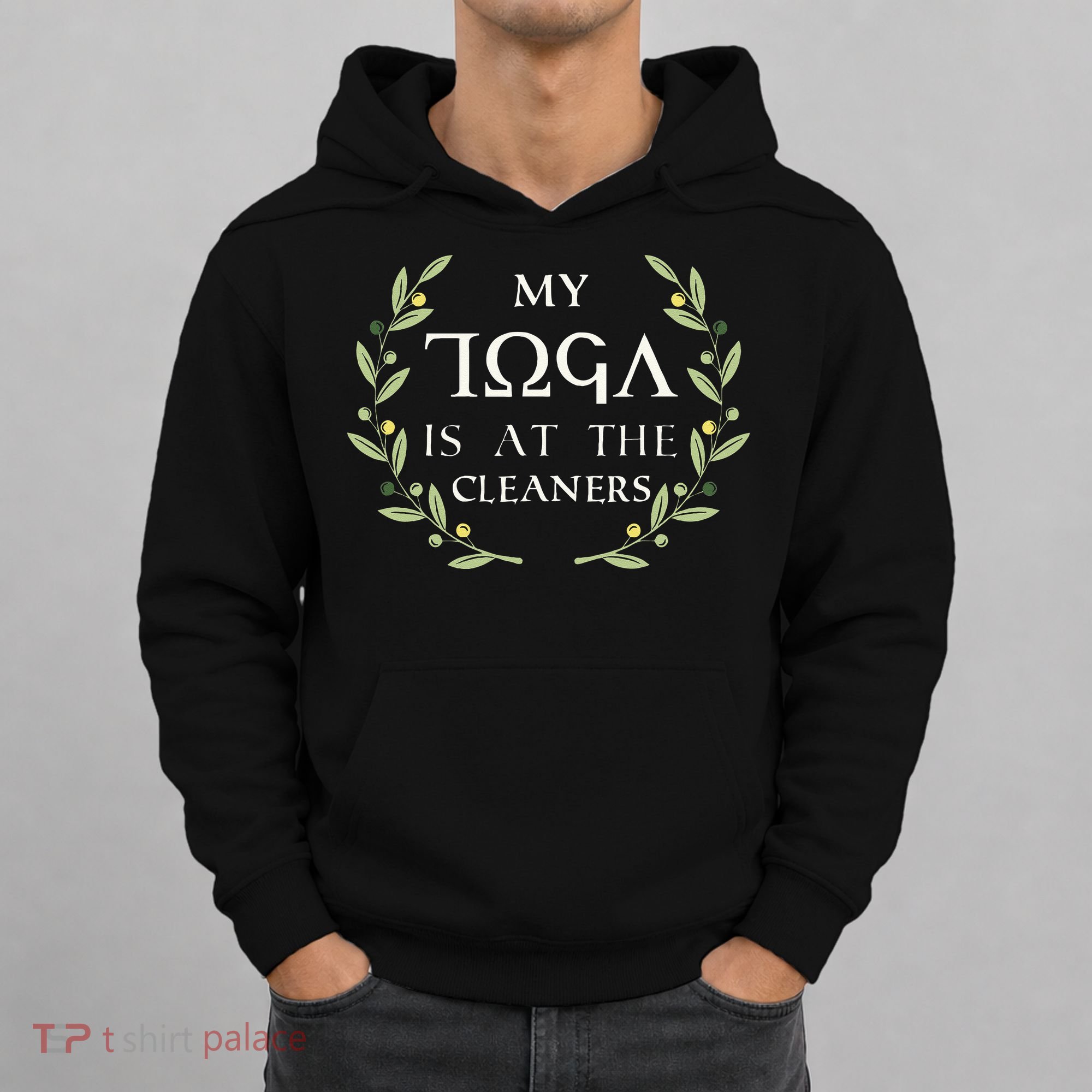 MY TOGA IS AT THE CLEANERS Funny Greek Toga Party Costume Hoodie