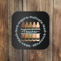 Multiethnic Teacher Inspire Motivate Lead Coaster thumb 0