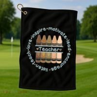 Multiethnic Teacher Inspire Motivate Lead Golf Towel thumb 1