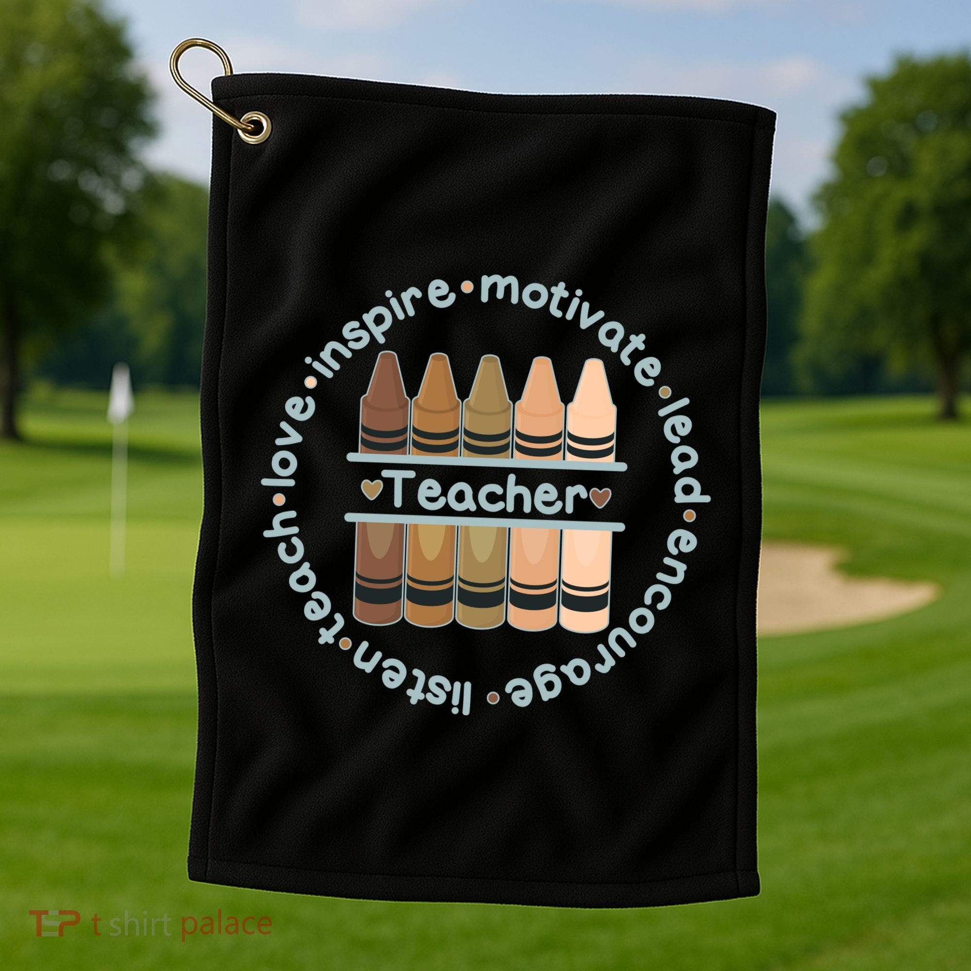 Multiethnic Teacher Inspire Motivate Lead Golf Towel
