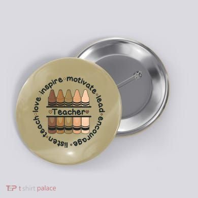 Multiethnic Teacher Inspire Motivate Lead Button