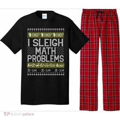 Math Teacher I Sleigh Math Problems Christmas Ugly Sweater Gift Pajama Set