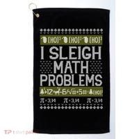 Math Teacher I Sleigh Math Problems Christmas Ugly Sweater Gift Golf Towel thumb 0