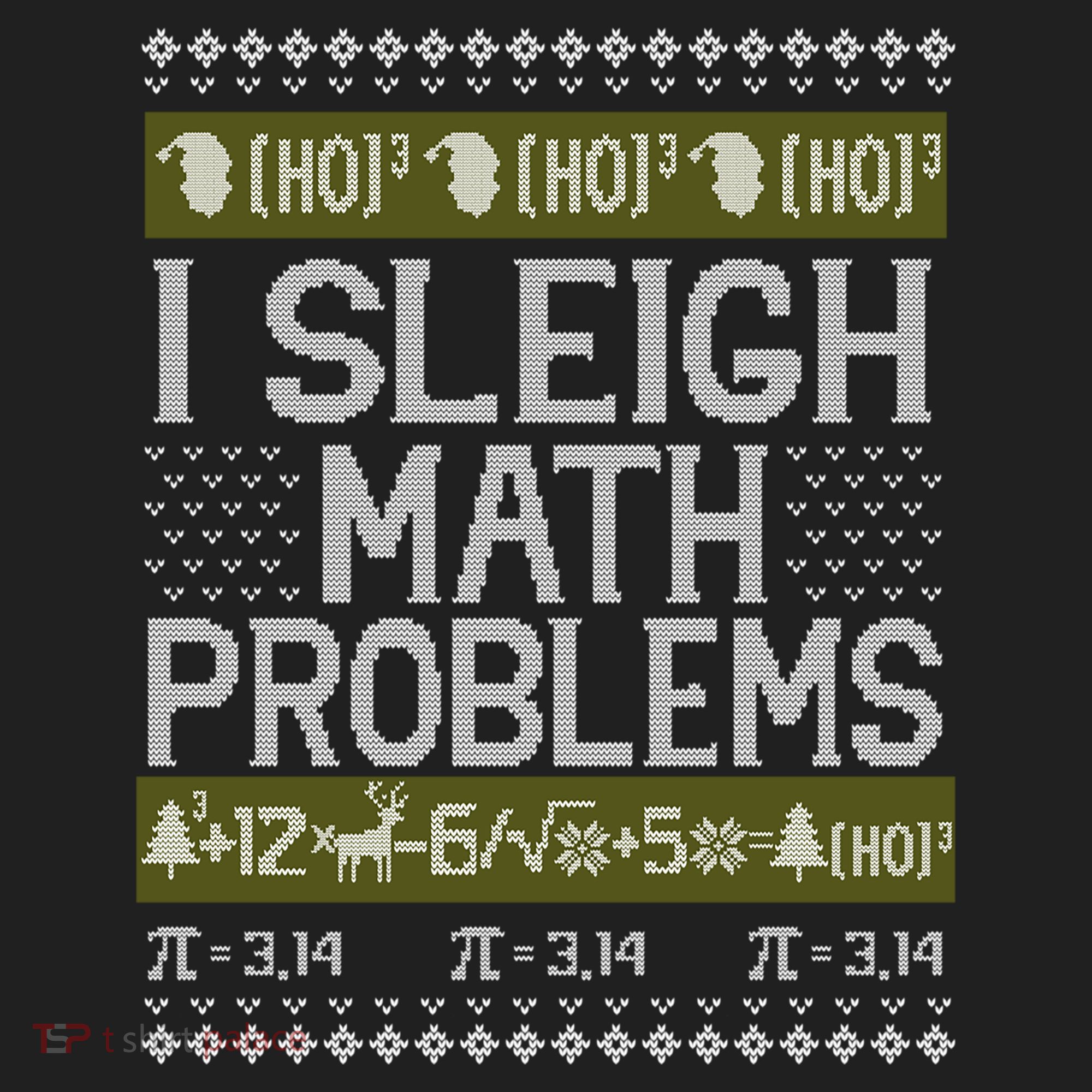Math Teacher I Sleigh Math Problems Christmas Ugly Sweater Gift Golf Towel