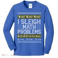 Math Teacher I Sleigh Math Problems Christmas Ugly Sweater Gift Kids Long Sleeve Shirt thumb 0