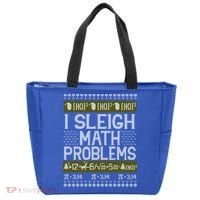 Math Teacher I Sleigh Math Problems Christmas Ugly Sweater Gift Tote Bag thumb 0