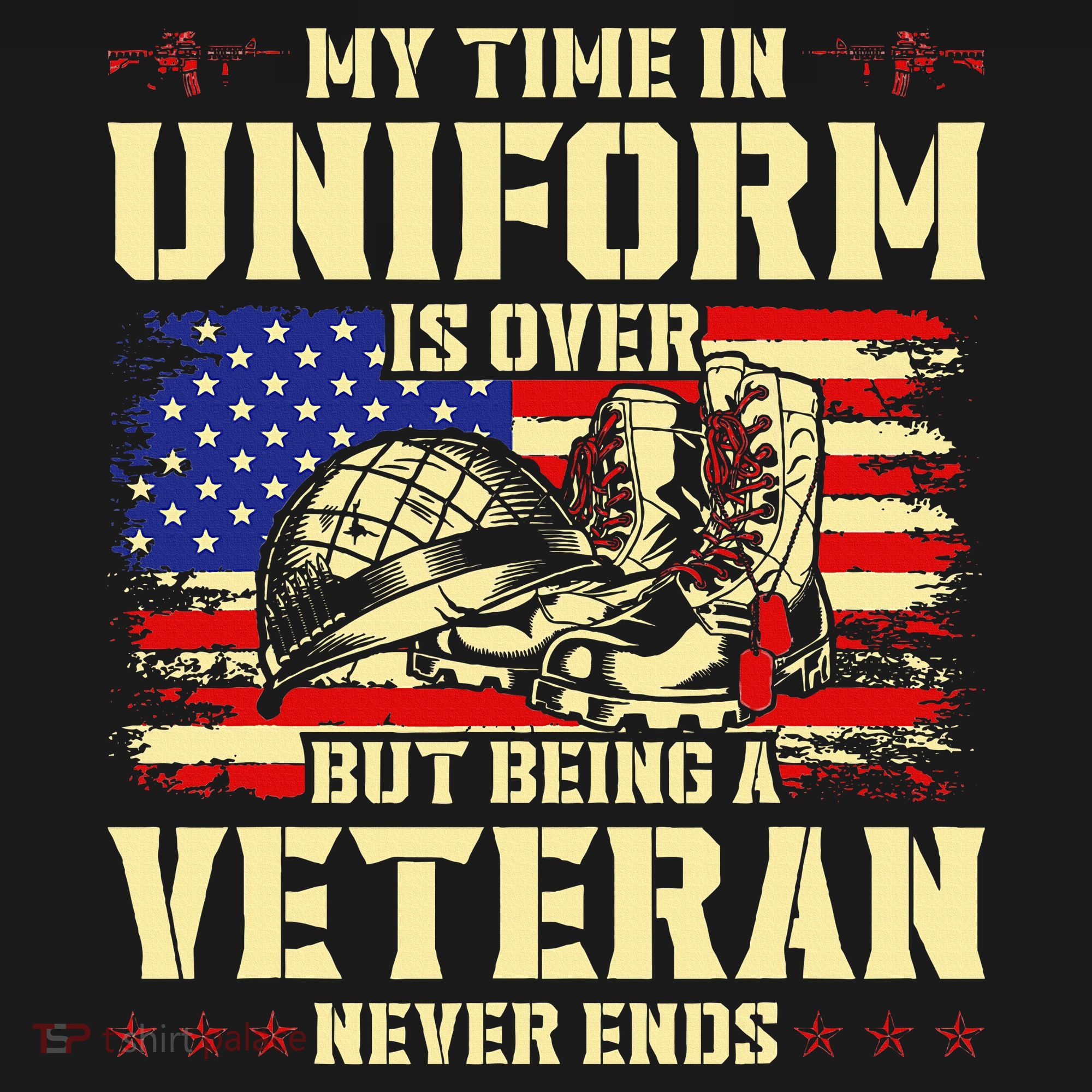 My Time In Uniform Is Over But Being A Veteran Never Ends Women's Hoodie